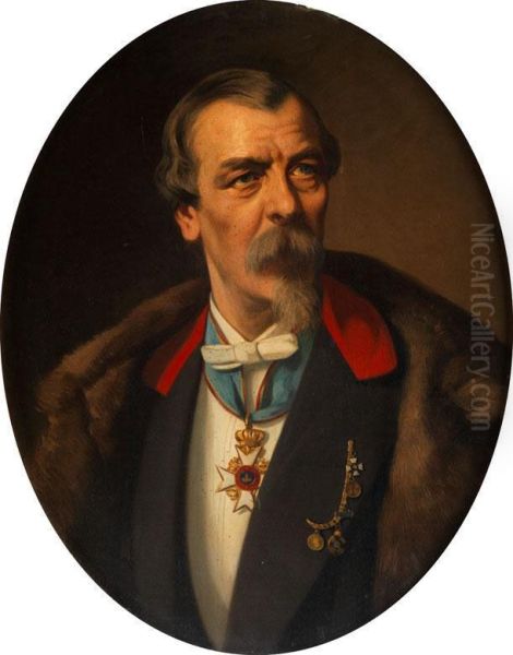 Herrenportrait Oil Painting by Carl Ludwig Friedrich Becker