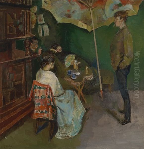 Et Hjorne Av Mitt Atelier Oil Painting by Christian Krohg