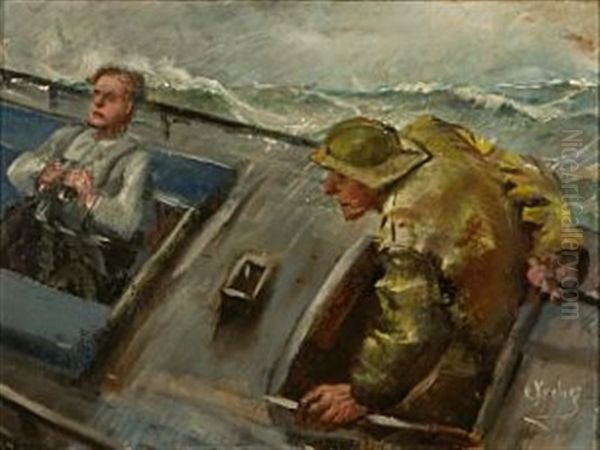 Er Det Land Oil Painting by Christian Krohg