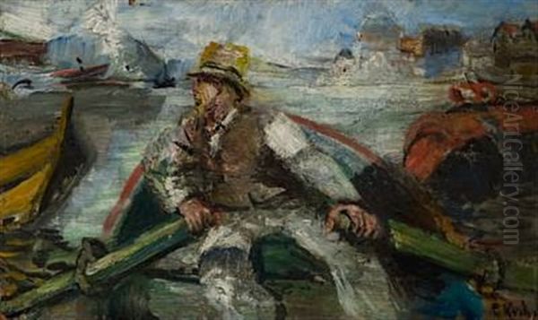 Se Forut Oil Painting by Christian Krohg