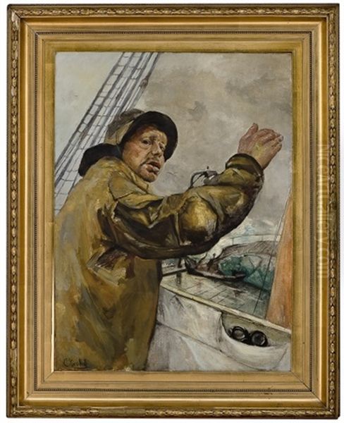 A Little Aport Oil Painting by Christian Krohg