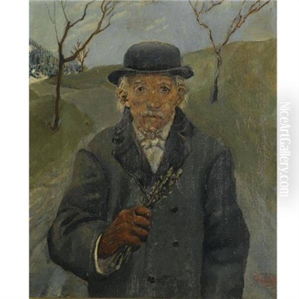 Onkel Joachim Oil Painting by Christian Krohg