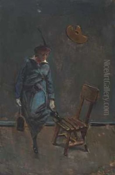 Stovlene Sjekkes Oil Painting by Christian Krohg