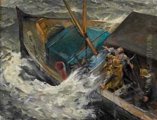 Braending Forud! Oil Painting by Christian Krohg