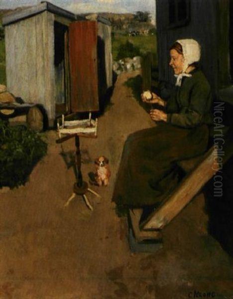 Solskinn Oil Painting by Christian Krohg