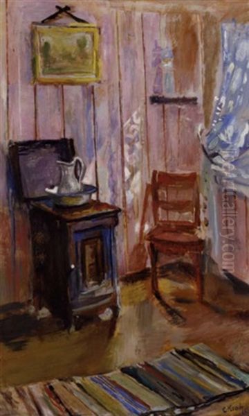 Interior, Formodentlig Fra Kunstnerens Hjem Oil Painting by Christian Krohg