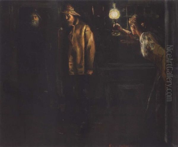 Oyevitner Oil Painting by Christian Krohg