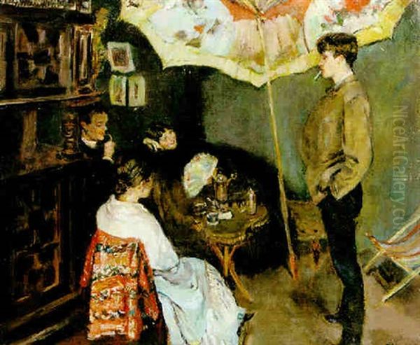 Ett Horn Min Atelier Oil Painting by Christian Krohg