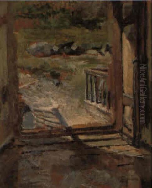 The Open Door Oil Painting by Christian Krohg