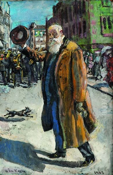 Christian Krohg Pa Karl Johan Oil Painting by Oda Krohg