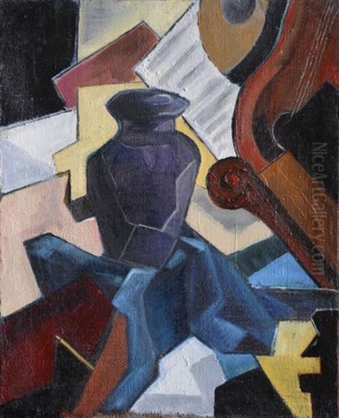 Composition Au Vase Oil Painting by Frederico Kromka