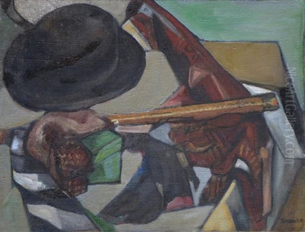 Composition Au Chapeau Oil Painting by Frederico Kromka