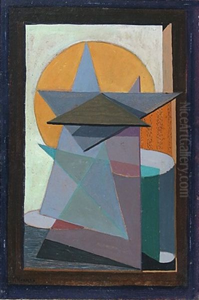 Composition Geometrique Oil Painting by Frederico Kromka