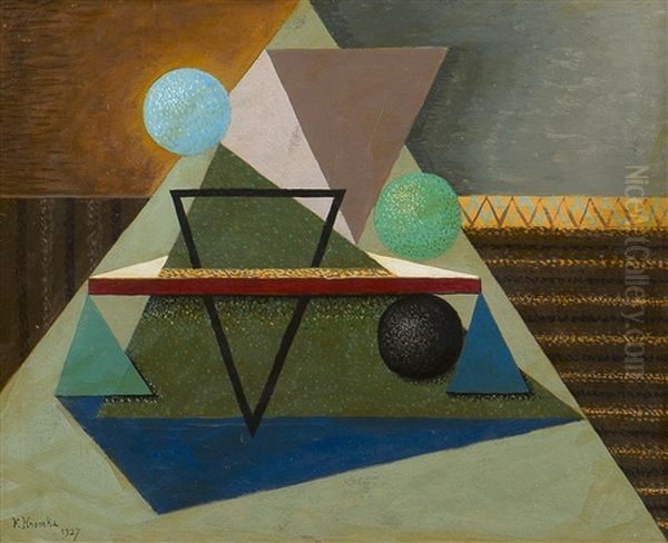 Composition Geometrique Oil Painting by Frederico Kromka