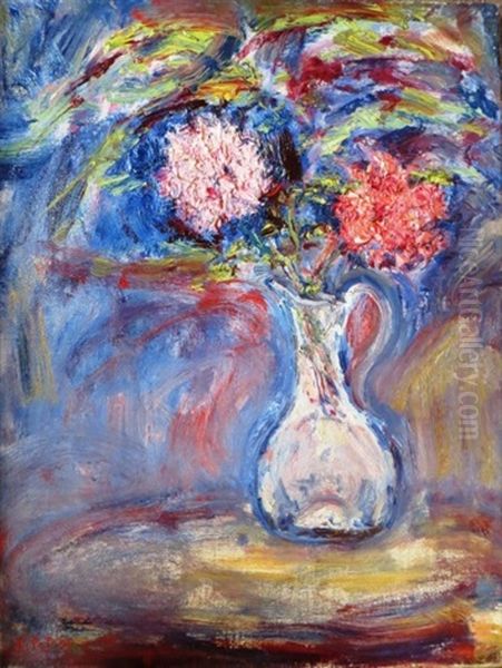 Les Pivoines Roses Oil Painting by Paul Kron