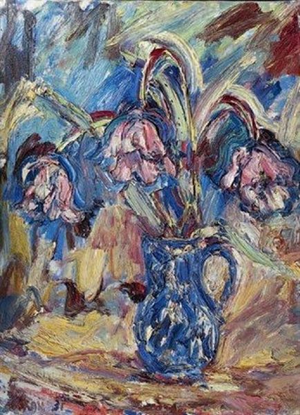 Nature Morte Au Bouquet Oil Painting by Paul Kron