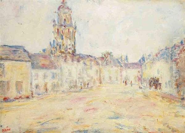 Place Du Village Oil Painting by Paul Kron