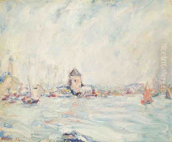 La Lieutenance Du Port D'honfleur Oil Painting by Paul Kron