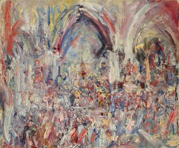 Interieur D'eglise Oil Painting by Paul Kron