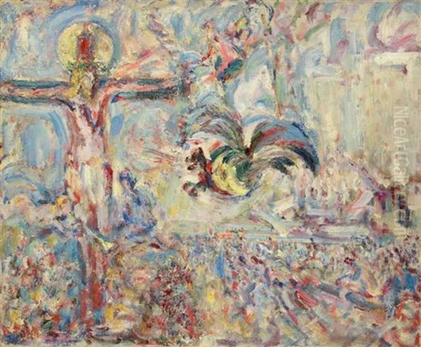 Christ En Croix Oil Painting by Paul Kron