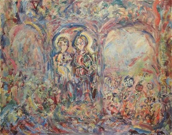 Vierge A L'enfant Oil Painting by Paul Kron