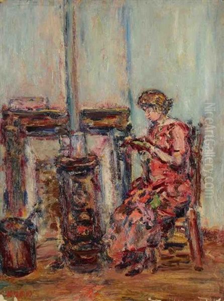 Femme Au Poele Oil Painting by Paul Kron