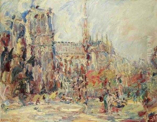 Paris, Notre-dame Vue Du Square Rene Viviani by Paul Kron