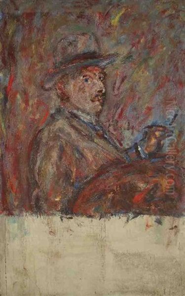 Autoportrait Au Chapeau Oil Painting by Paul Kron