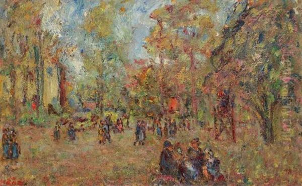 Promeneurs Dans Les Bois Oil Painting by Paul Kron