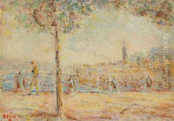 Promenade Au Bord De L'eau Oil Painting by Paul Kron