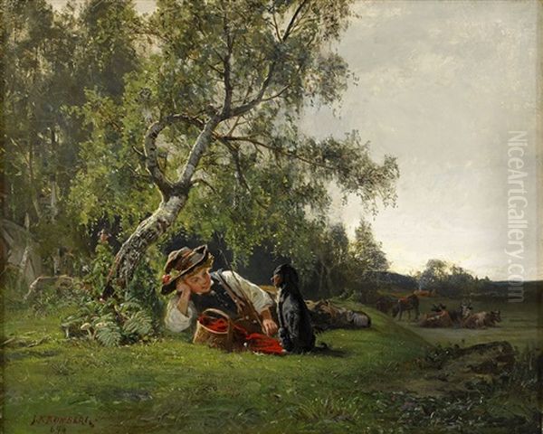 Herdegosse Oil Painting by Julius Johann Ferdinand Kronberg