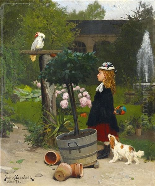 Der Neue Spielkamerad Oil Painting by Julius Johann Ferdinand Kronberg