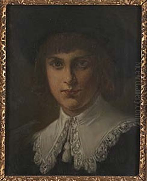 Gossportratt Oil Painting by Julius Johann Ferdinand Kronberg