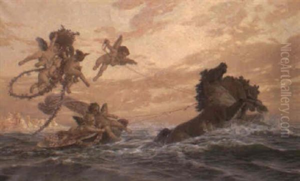 Poseidon Och Amfitrites Brollop by Julius Johann Ferdinand Kronberg