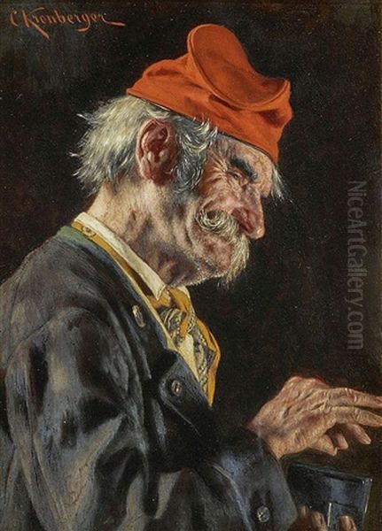 Bauer Mit Schnupftabak Oil Painting by Carl Kronberger