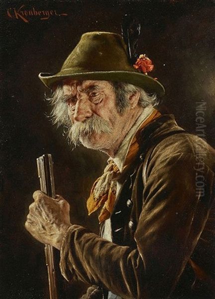 Jager Mit Flinte Oil Painting by Carl Kronberger