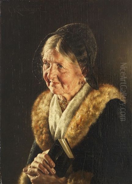 Alte Dame Mit Gebetsbuch Oil Painting by Carl Kronberger