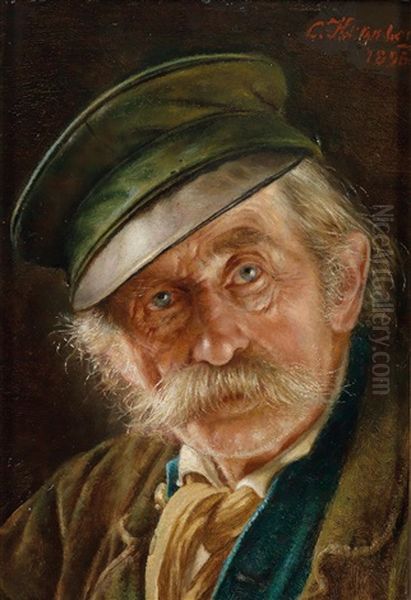 Ein Dienstmann Oil Painting by Carl Kronberger