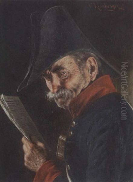 Alter Soldat Mit Zweispitz Oil Painting by Carl Kronberger