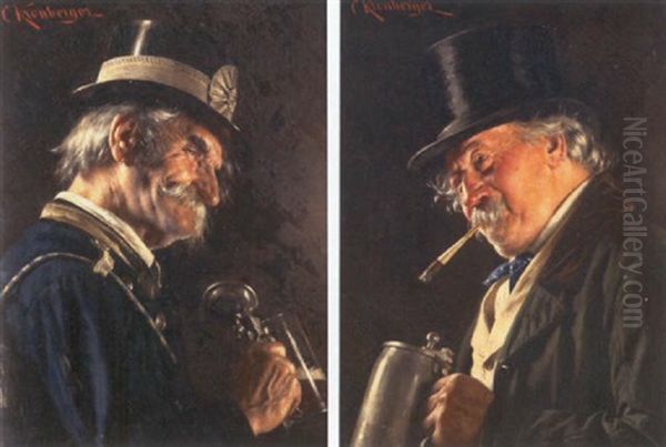 The Drinker Oil Painting by Carl Kronberger