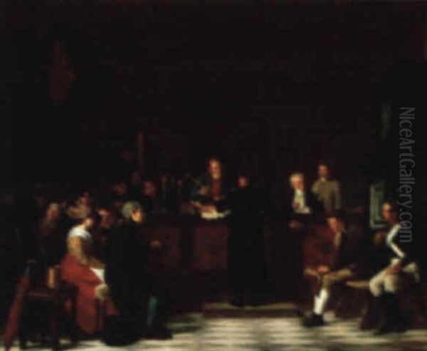 The Trial Oil Painting by Carl Kronberger