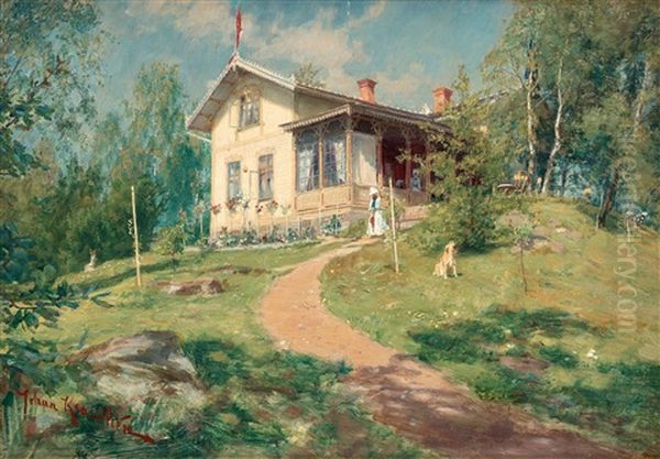 Villa Bjorkbacken Oil Painting by Johan Fredrik Krouthen