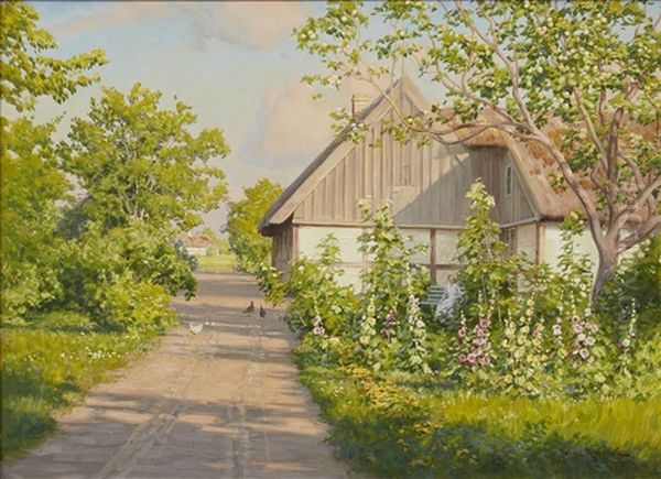 Skanegard I Sommargronska Oil Painting by Johan Fredrik Krouthen