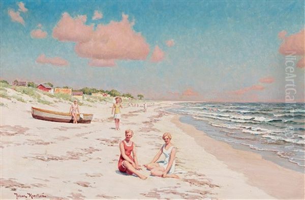 Motif From Falsterbo Oil Painting by Johan Fredrik Krouthen