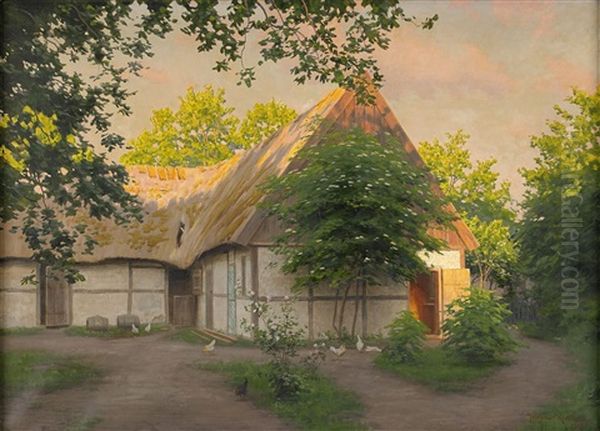 Sommarlandskap Med Skanegard Oil Painting by Johan Fredrik Krouthen