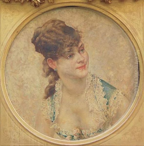  Portrait De Femme  Oil Painting by Georges Becker