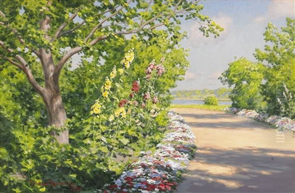 Sommarlandskap Oil Painting by Johan Fredrik Krouthen