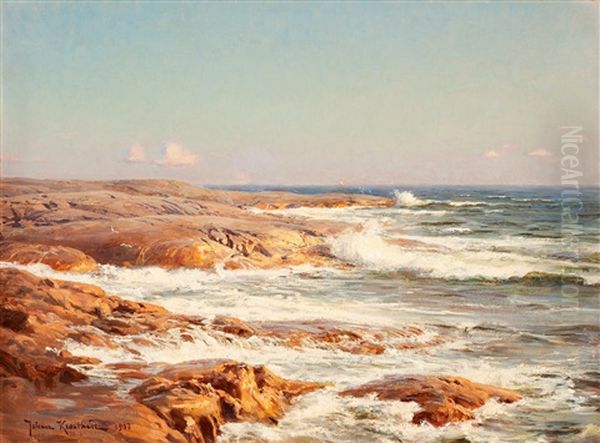 Branningar Vid Kusten, Marstrand Oil Painting by Johan Fredrik Krouthen