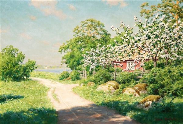 Landsvag Oil Painting by Johan Fredrik Krouthen