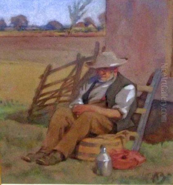 Mid-days Rest Oil Painting by Harry Becker